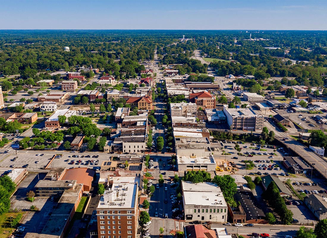 Leesville, SC - Aerial View of a Beautiful Small Town in South Carolina